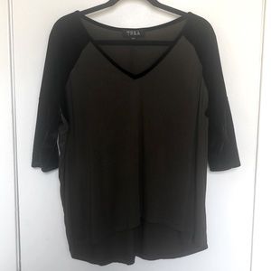 Army green tunic with black velvet detailing